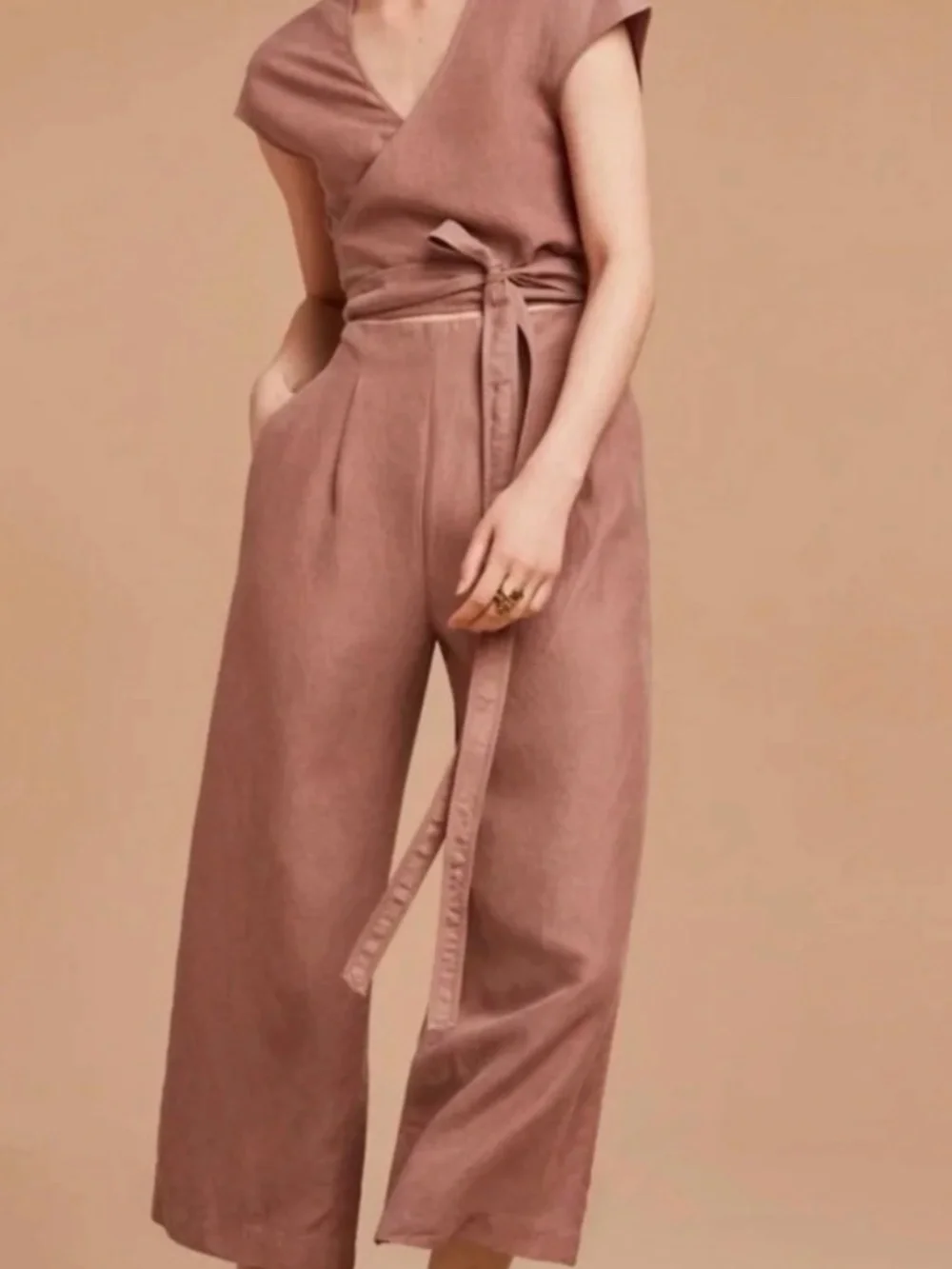 Artizia Wilfred jumper, wrap front, size 8, nutmeg, cutout